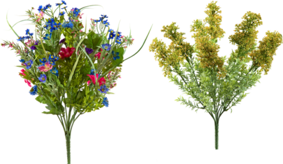 Artificial flower bouquets with transparent background