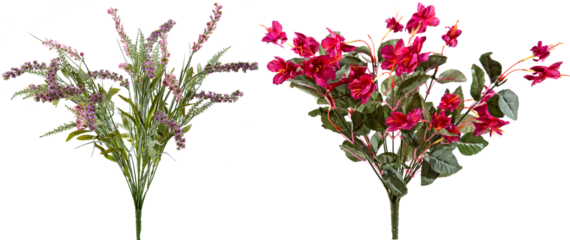 Artificial flower bouquets with transparent background