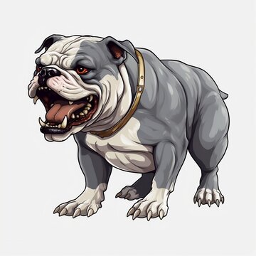 Illustration of the angry aggressive bulldog vector logo on isolated background created with generative ai
