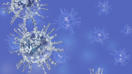 The coronavirus for sci or medical concept 3d rendering