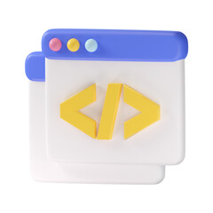 Web development 3d icon illustration