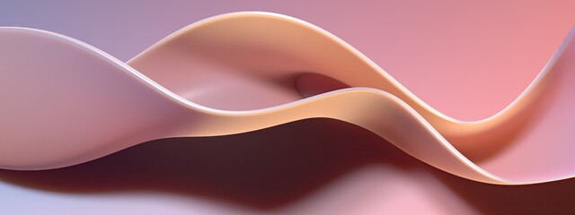 Gentle and graceful curves are fluid architectural objects Teal and orange abstract, elegant and modern 3D rendering image