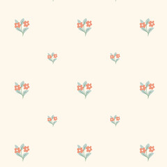vector boho floral pattern. Botanical background  in modern trendy style.