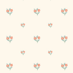 vector boho floral pattern. Botanical background  in modern trendy style.