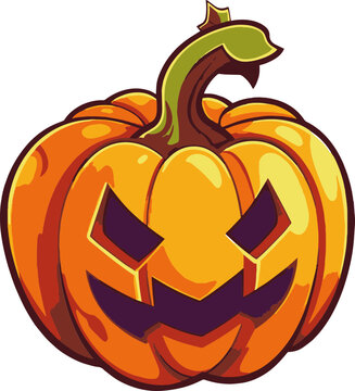 scary halloween pumpkin vector, orange pumpkin 