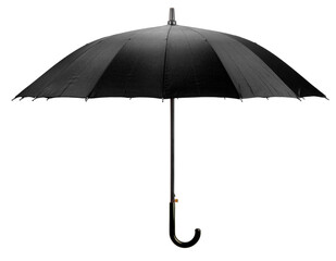 Black color umbrella isolated on white background, Black umbrella on White Background With clipping path.