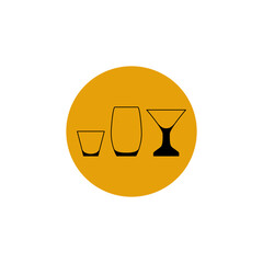 simple and minimalist monoline glass cup icon. simple line icon.