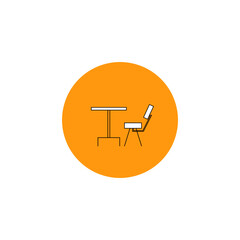simple and minimal table and chair icon. modern furniture icons for your design projects.