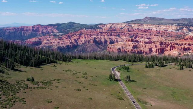 Aerial view of the beautiful Cedar Breaks National Monument