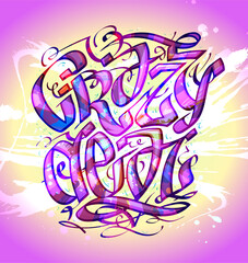 Crazy deal banner with graffity style calligraphy lettering