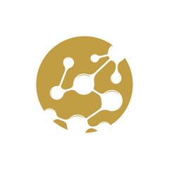 Neuron Logo, Cel Dna Network Vector, And Particle Technology, Simple Illustration Template Design