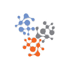 Neuron Logo, Cel Dna Network Vector, And Particle Technology, Simple Illustration Template Design