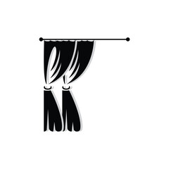 Home And Exhibition Curtain Logo Design, Building Decoration Vector Illustration