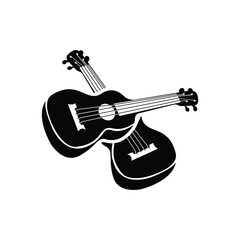 Fototapeta premium Guitar Logo, Ukulele Musical instrument Vector, Simple Silhouette Design