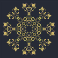 Oriental vector pattern with arabesques and floral elements. Traditional classic ornament