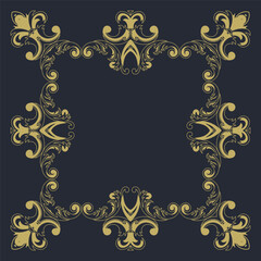 Vector decorative frame in Victorian style. Ornate elements for design and place for text. Ornamental pattern for wedding invitations and greeting cards.
