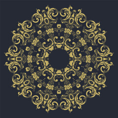 Oriental vector pattern with arabesques and floral elements. Traditional classic ornament