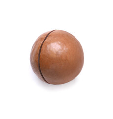 Delicious organic Macadamia nut isolated on white, top view