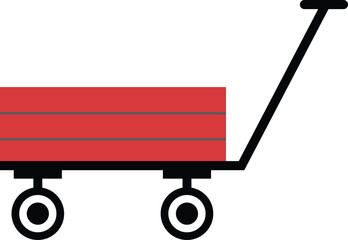 Garden cart icon.  Farm wheelbarrow sing. Garden wagon symbol. flat style.