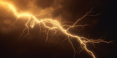 lightning bolt, stormy weather and natural disaster, AI Generated