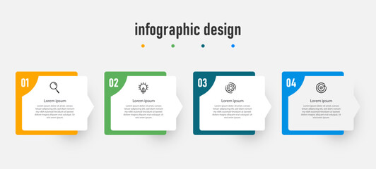 infographic design presentation business infographic template with 4 options
 - obrazy, fototapety, plakaty