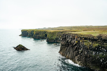 Rugged rock cliffs of Arnarstapi in West Iceland