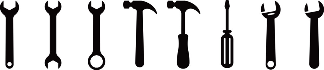 工具のシルエットセット