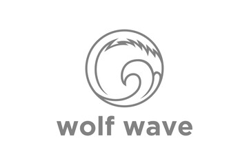 Fototapeta premium Wolf wave logo abstract illustration