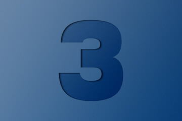 blue paper type paper font number 3