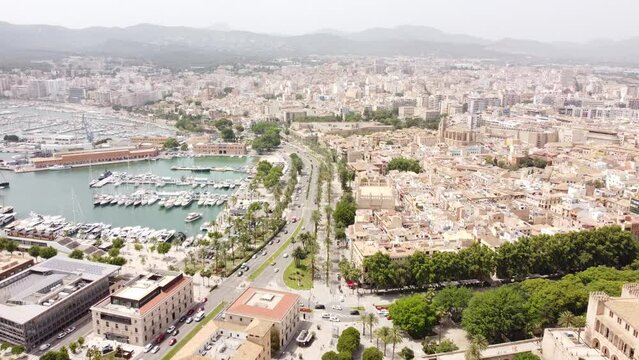 Palma de Mallorca of Spain Aerial Harbor