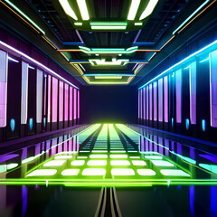 Futuristic Sci-Fi Tech Empty Room 