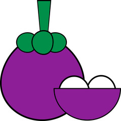 Mangosteen cartoon icon style