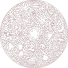 カラーシャドウの星と宇宙のアイコン