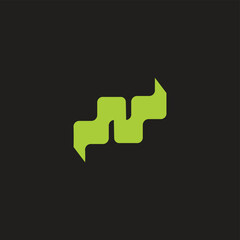 letter n green natural grass plant logo vector