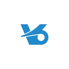 letter vb slice motion simple logo vector