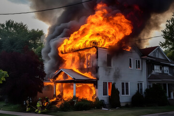 Residential house on fire