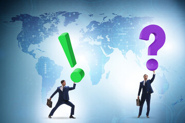 Concept of question and exclamation marks