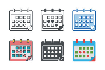 Calendar Icon symbol template for graphic and web design collection logo vector illustration