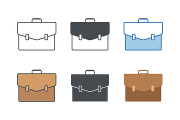 Briefcase Icon symbol template for graphic and web design collection logo vector illustration