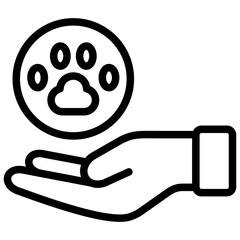 animal lovers icon illustration design with outline