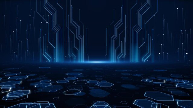 Particles hex event game trailer titles cinematic openers technology end credit background loop
