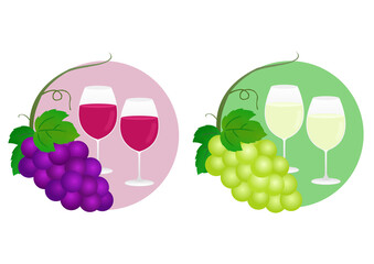 grapes and wine