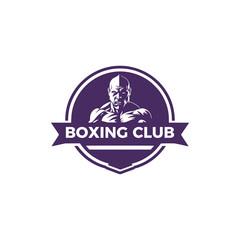 simple boxing club sport logo vector illustration template design