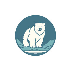 simple polar bear wild animal adventure outdoor logo vector illustration template design