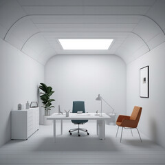 Contemporary Workspace: A Minimalist Office Setup Perfect for Modern Professionals,Ai generative