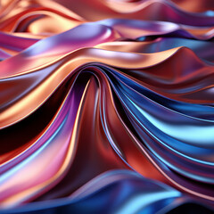  Abstract colorful Metallic Wavy Background.