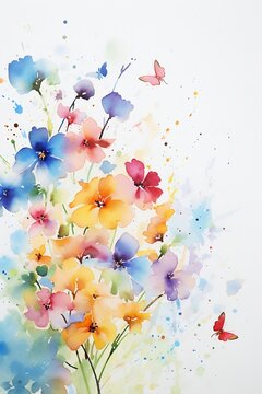 Beautiful Watercolor Wildflowers Painting