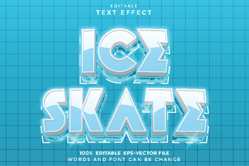 Ice Skate Editable Text Effect 3D Modern Style