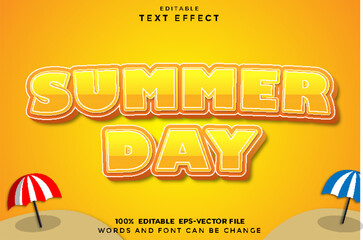 Summer Day Editable Text Effect 3D Cartoon Style