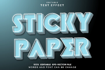 Sticky Paper Editable Text Effect 3D Cartoon Style
